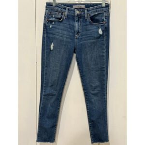 Women's Joe's Jeans Blue Distressed Ankle & Cropped Jeans Size 27 raw hem